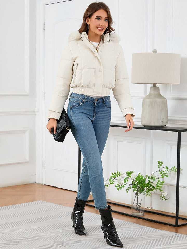 Drune | Cozy padded winter jacket with fur hood and pockets