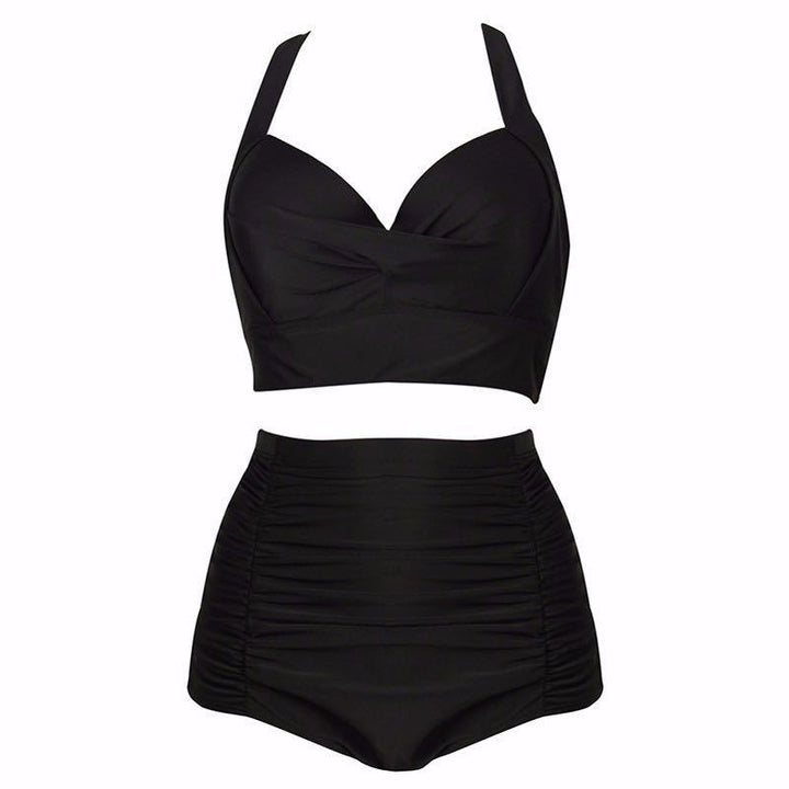 Damen Hochtailliertes Bikini-Set mit eleganter Raffung Drune