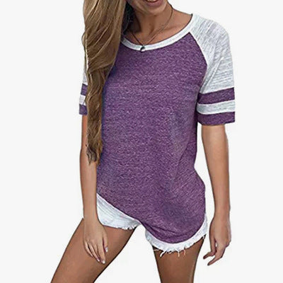 Damen Sportliches T-Shirt mit lässigem Randdesign und atmungsaktiven Materialien Drune