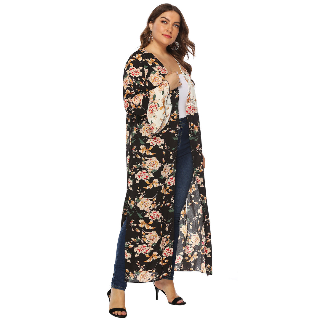 Damen floraler Kimono-Überwurf Drune