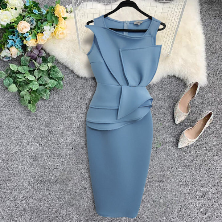 Damen figurbetontes Kleid mit Drapierung Drune