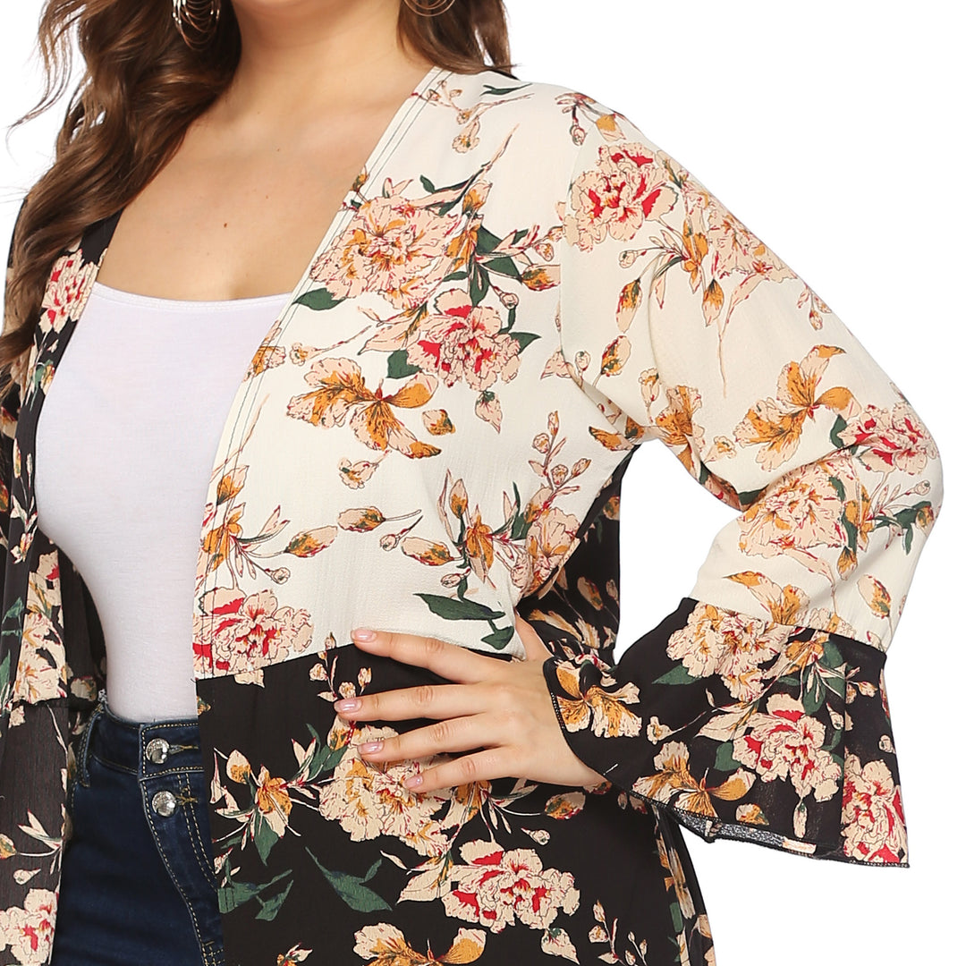 Damen floraler Kimono-Überwurf Drune