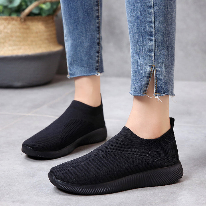 Unisex nan leichte gestrickte Slip-On Sneaker mit elastischem Einstieg und ergonomischer Einlegesohle Drune