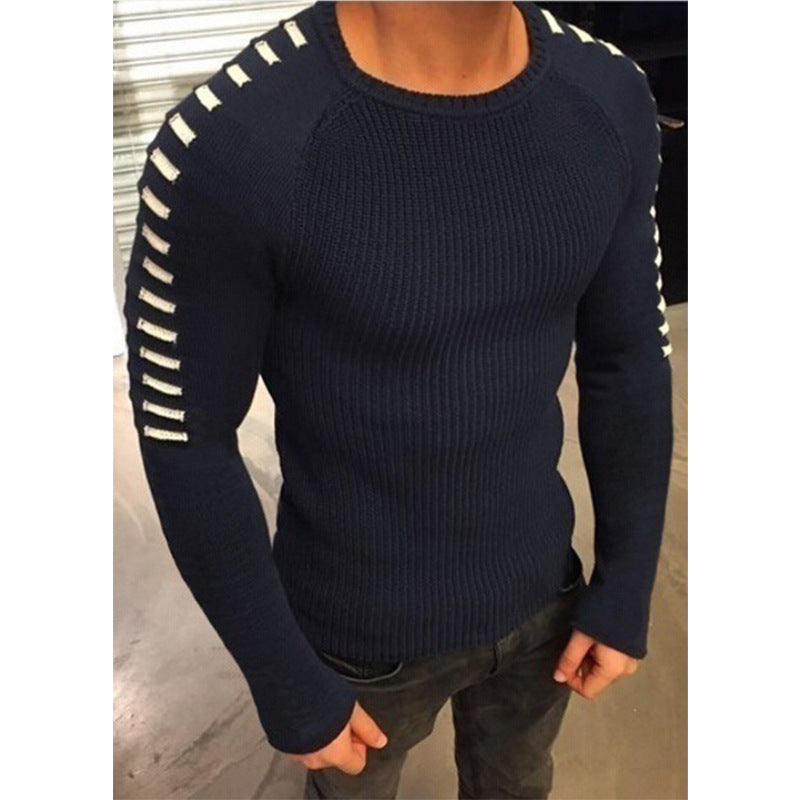 Herren stylischer Feinstrickpullover mit modischen Kontraststreifen Drune