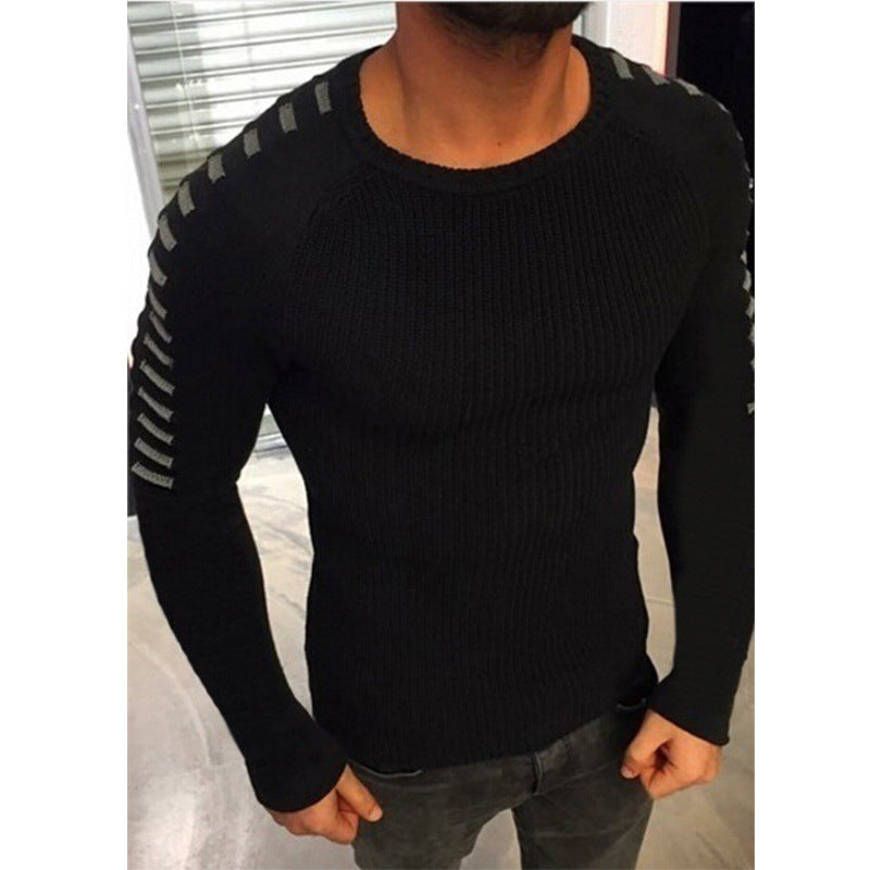 Herren stylischer Feinstrickpullover mit modischen Kontraststreifen Drune