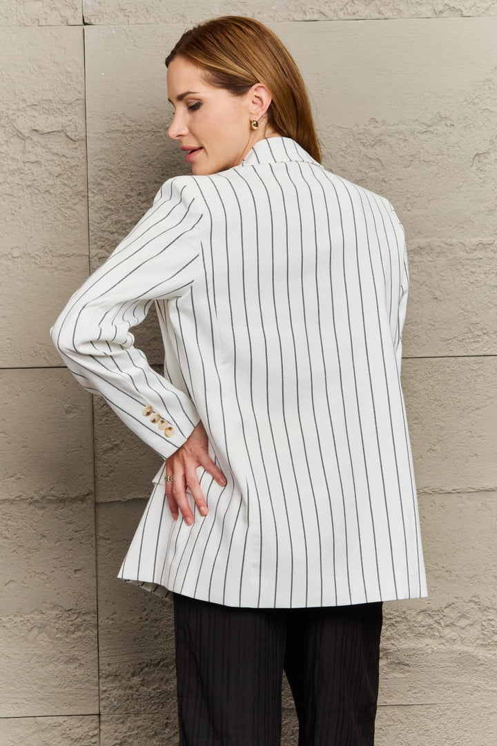 Drune | Gestreifter Reverskragen Langarm Blazer