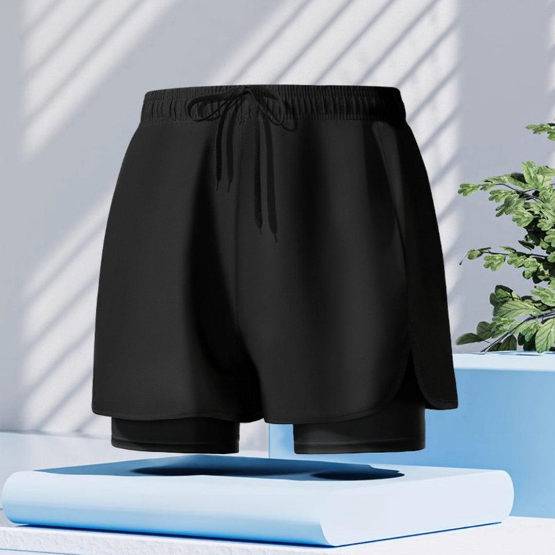 Drune | Doppellagige Herren Sport Fitness Anti-Peinlichkeit Strandhose