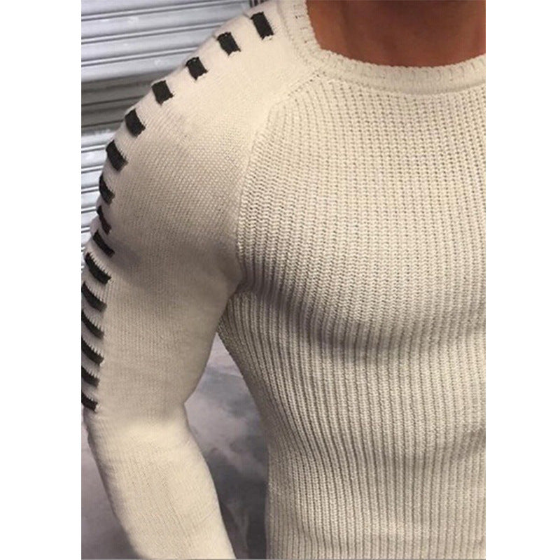 Herren stylischer Feinstrickpullover mit modischen Kontraststreifen Drune