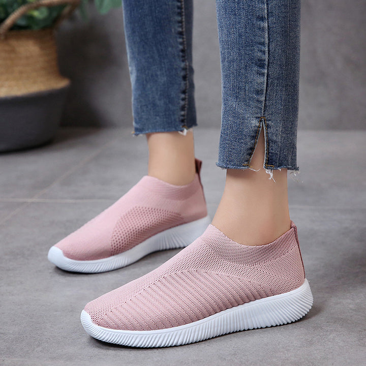 Unisex nan leichte gestrickte Slip-On Sneaker mit elastischem Einstieg und ergonomischer Einlegesohle Drune