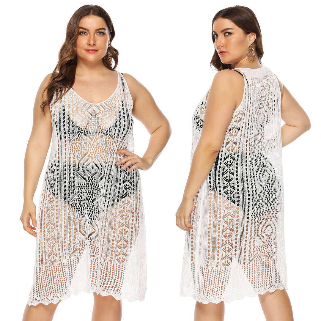 Damen gehäkelter Strandüberwurf mit floralem Design Drune