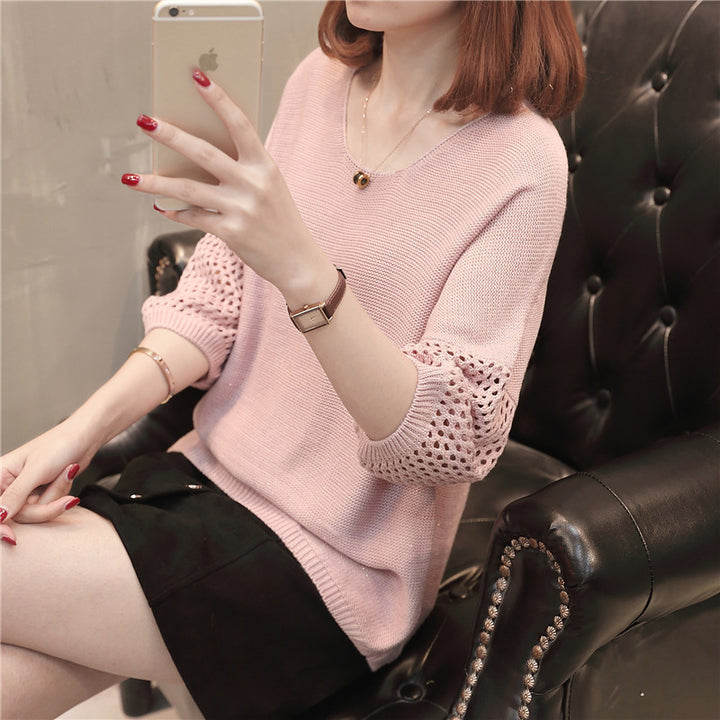 Damen Strickpullover mit dekorativem Häkelmuster und weiteren Designelementen Drune
