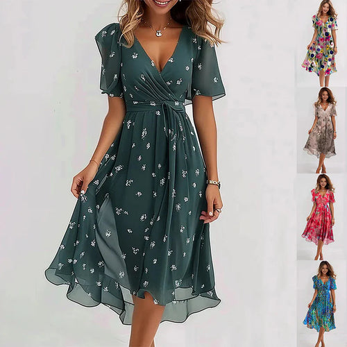 Drune | Elegantes Kleid mit Kurzen Ärmeln