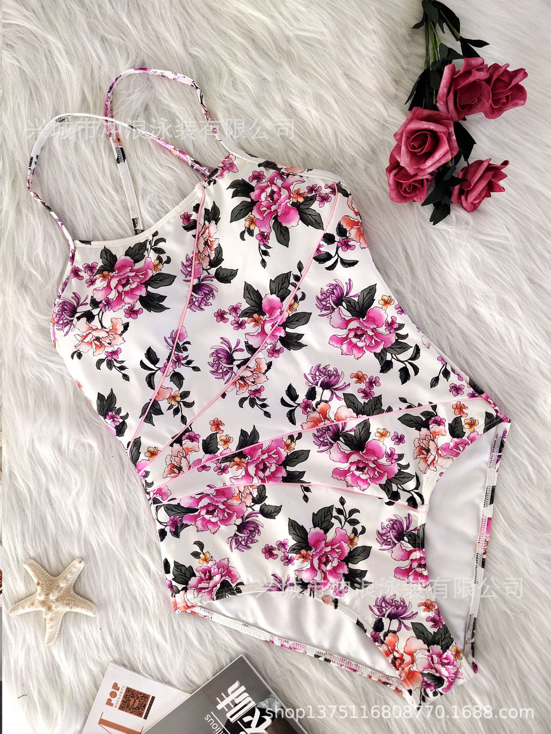 Damen Floraler Sportbadeanzug mit rückenfreier Silhouette Drune