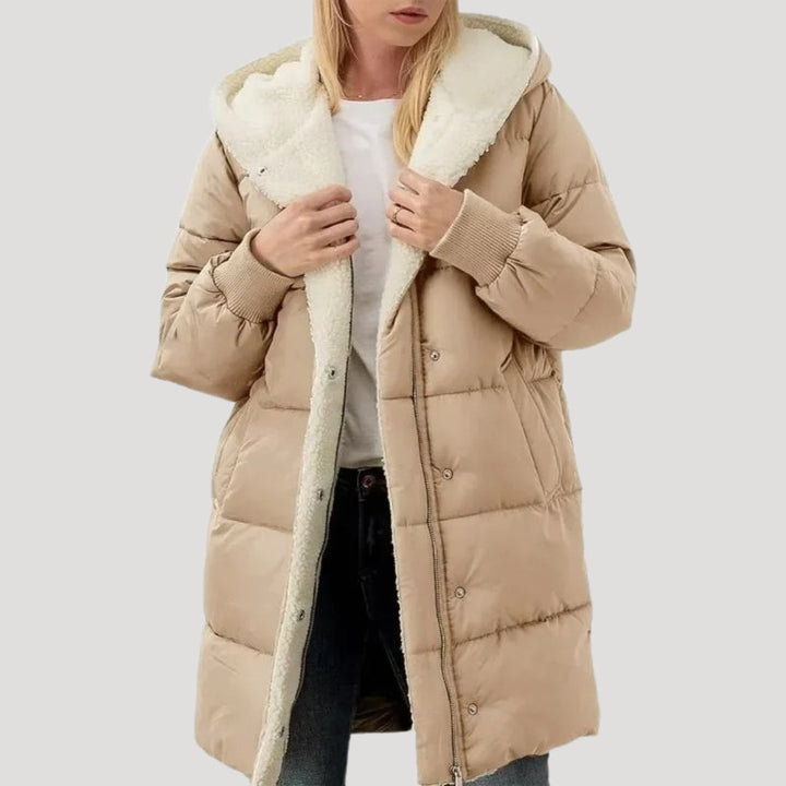 Drune | Damen Faux-Fur gefütterte Jacke Lange Jackenstil