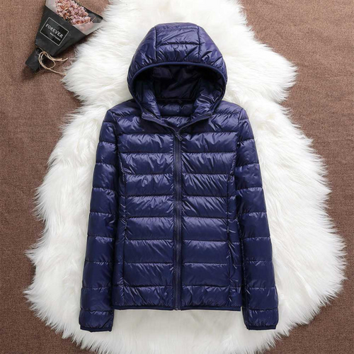 Drune | Marineblaue Jacke mit Kapuze