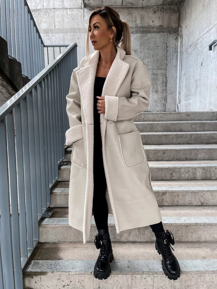 Drune | Tone Kunstleder Trenchcoat - Aussagekräftige outerwear - Gürteldesign - Modern Chic