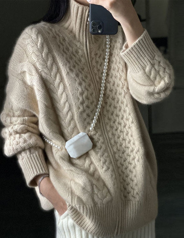 Drune | Strickjacke mit hohem Halsausschnitt