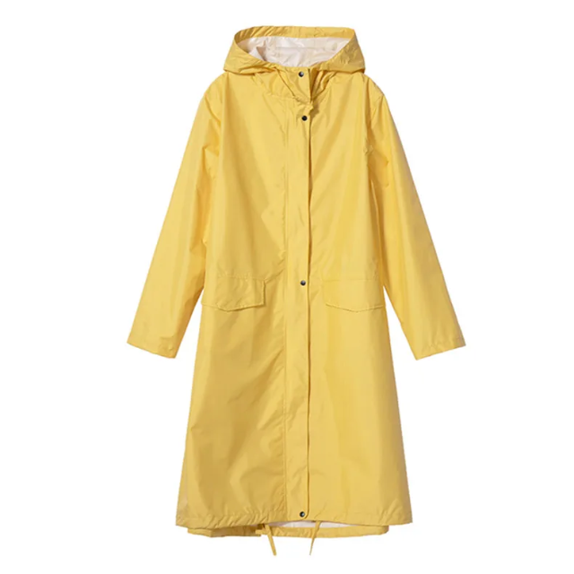 Damen Regenjacke Wasserdicht Lang Leicht mit Kapuze