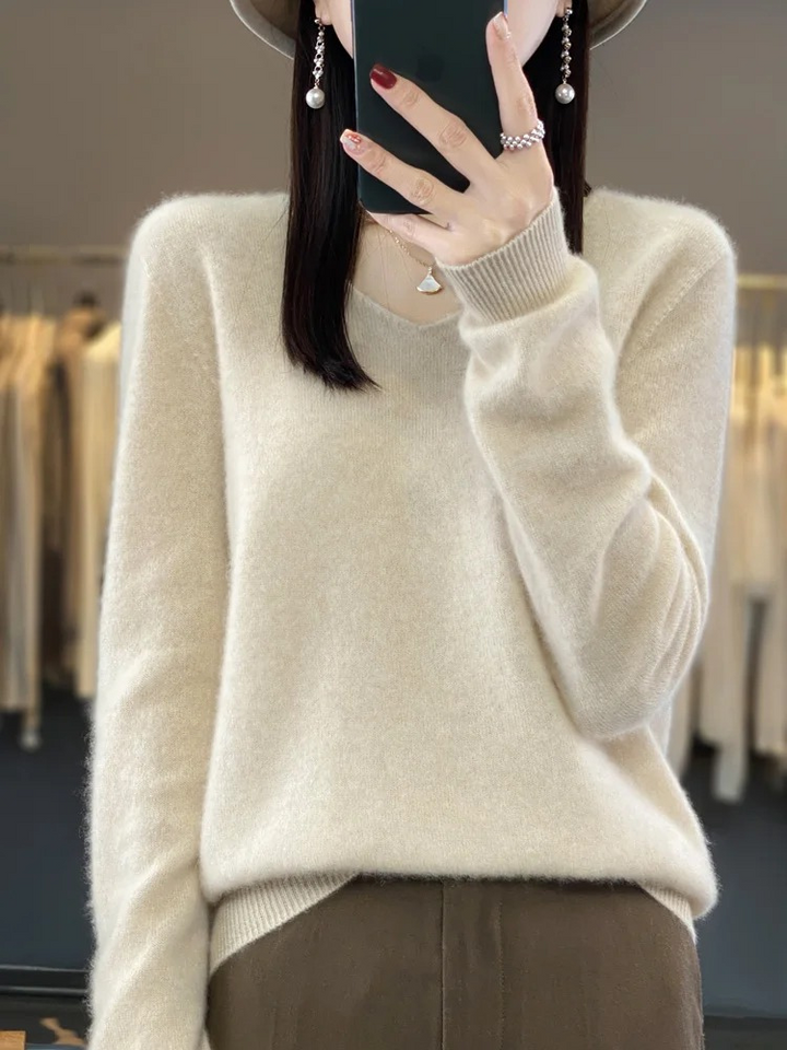 MonAmi V-Ausschnitt Leichtgewicht Kaschmir Pullover Damen