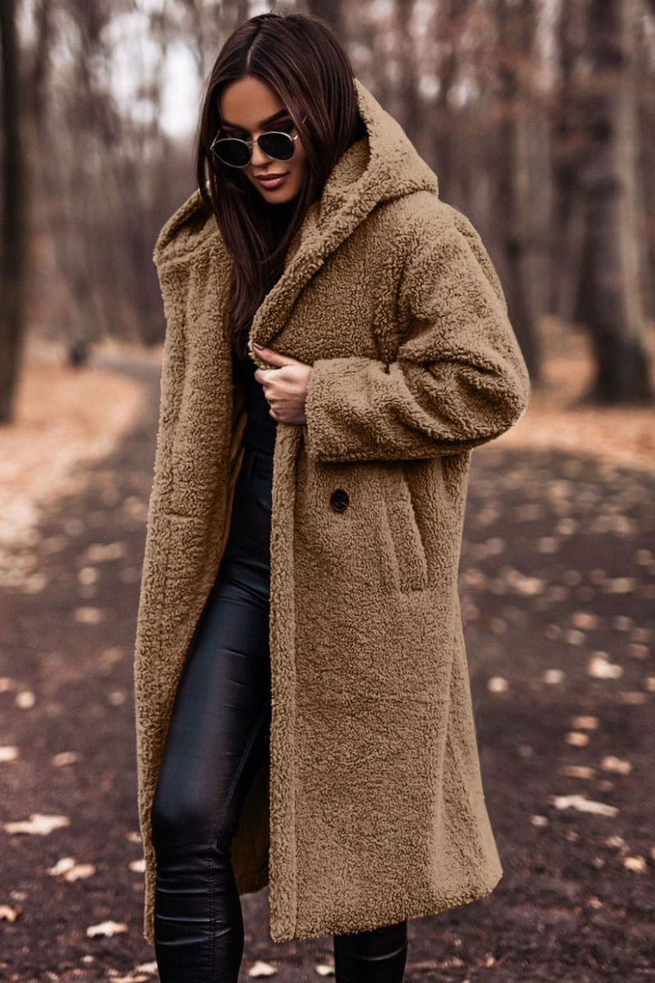 Drune | Eleganter langer Plüschmantel für Damen