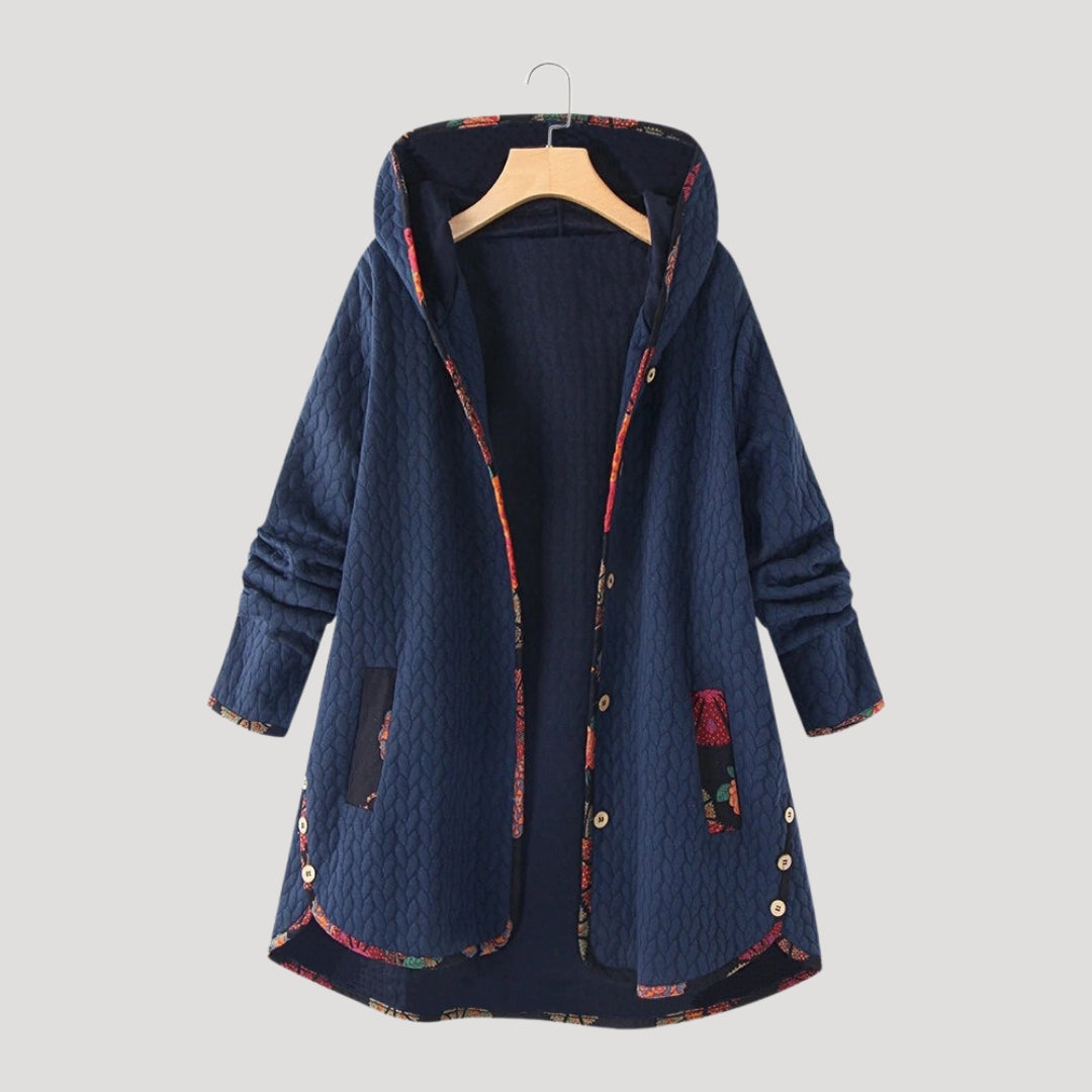 Drune | Damen Wintermantel Fleece Kapuzen langes Jacket