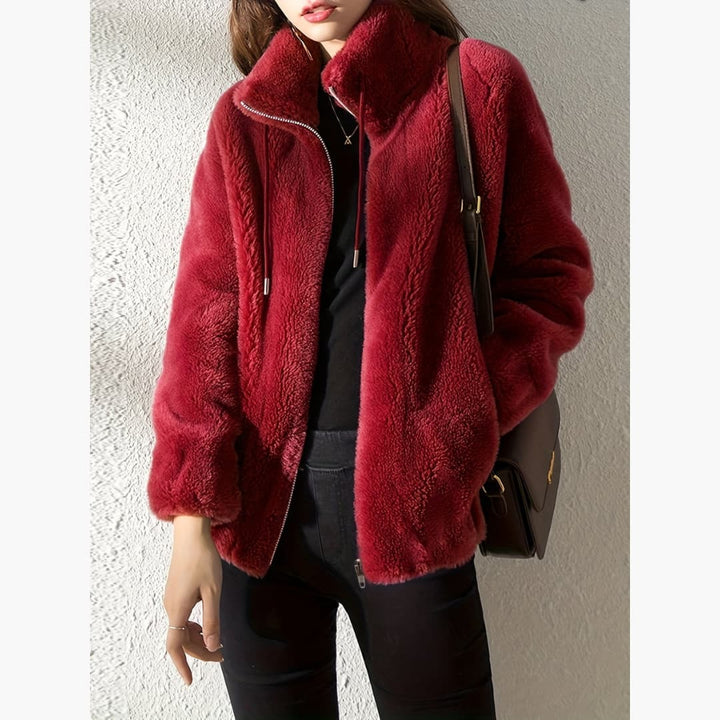 Drune | Damen Teddyjacke Warm Und Lässig Mit Reißverschluss