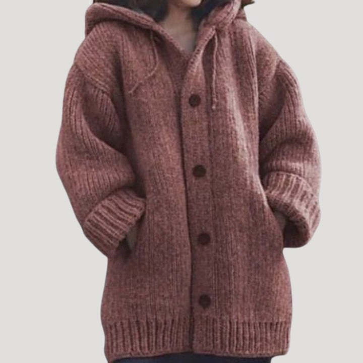 Drune | Damen grob gestrickter Wollwintermantel