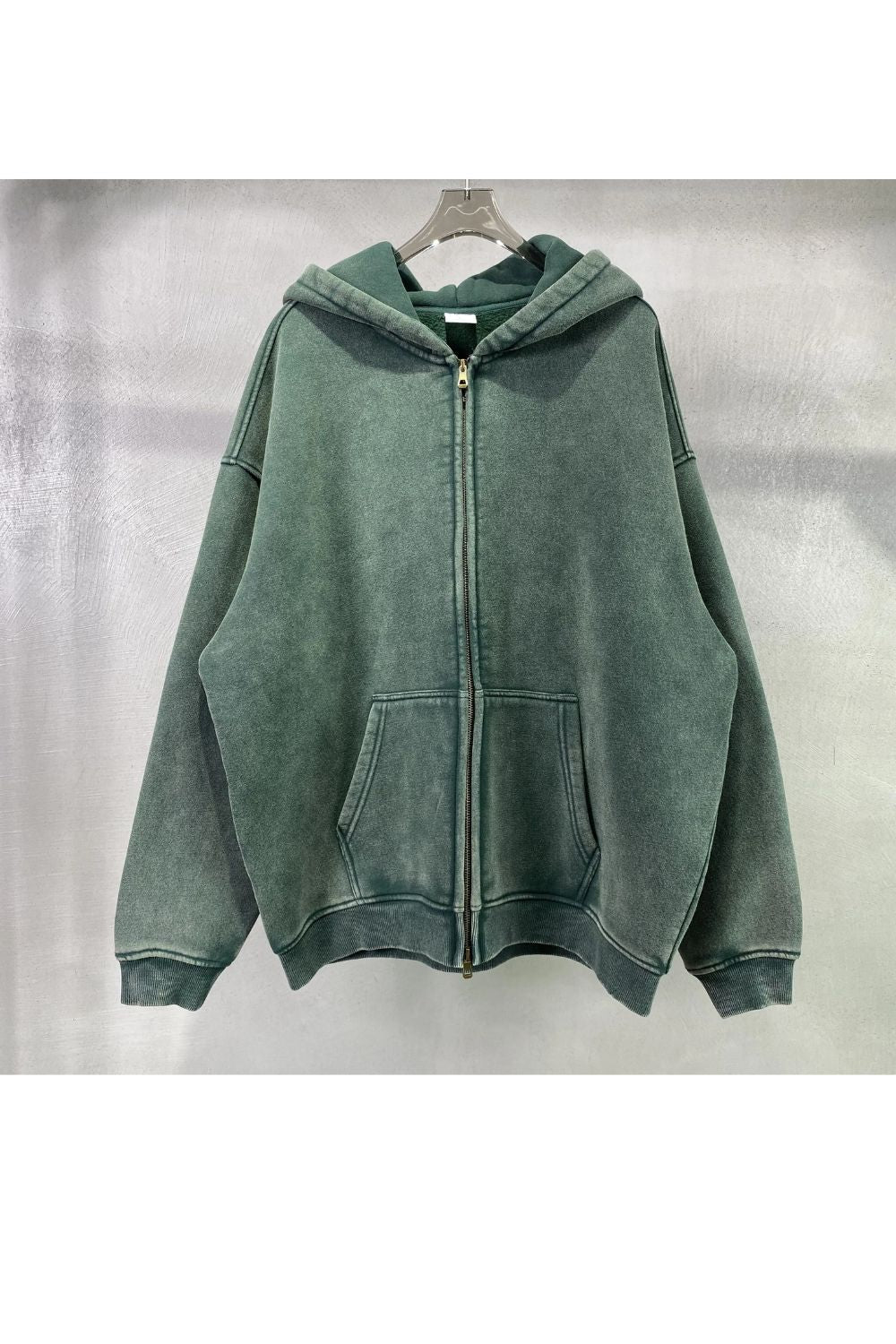 Drune | Kapuzenpullover Reißverschluss Gerippte Bündchen Bequem Und Warm