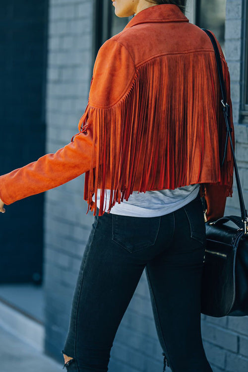 Drune | At Your Best Fransenkante Faux Suede Shacket