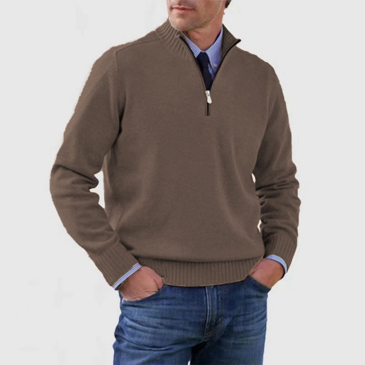 Drune | Herrenpullover Mit Halbem Reißverschluss