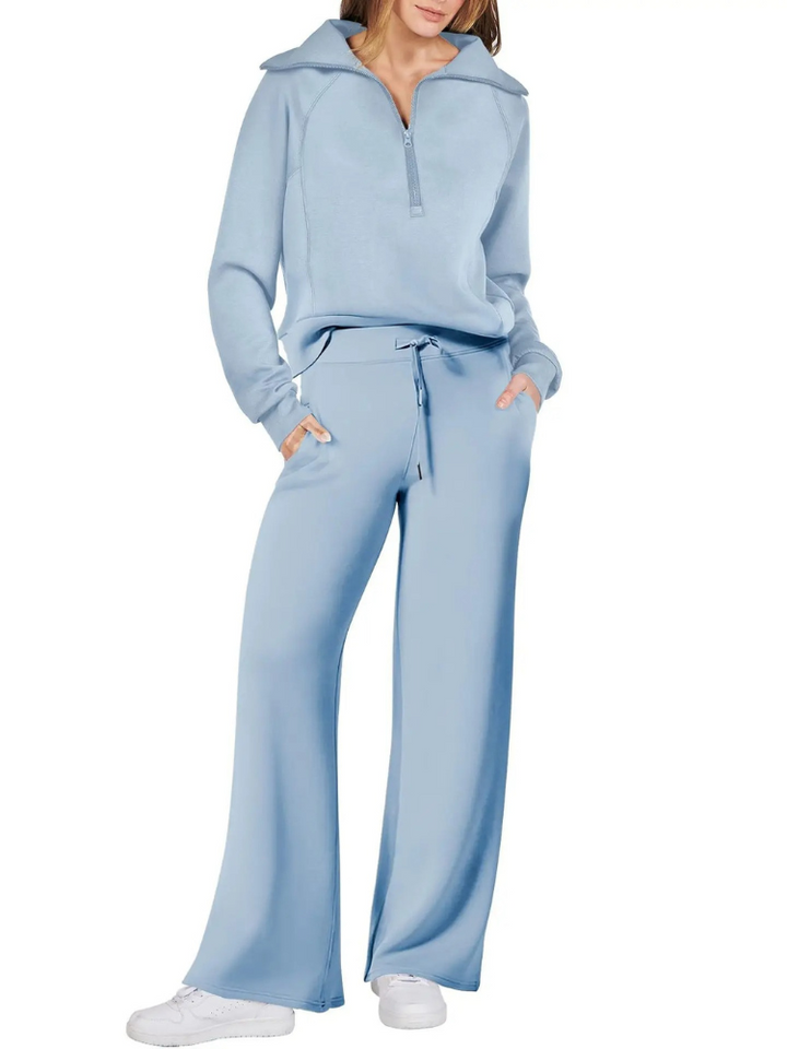 Drune | Bequemer Damen Hausanzug Mit Stehkragen Und Kordelzug, Modernes Satz