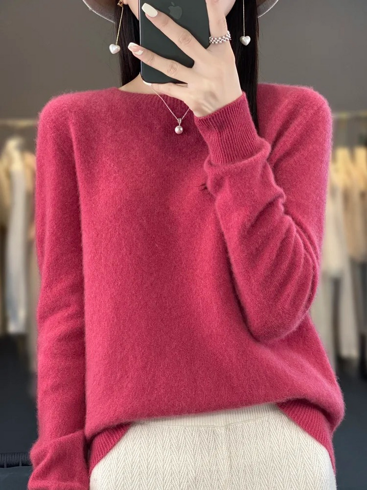 Drune | Pullover Damen Runder Ausschnitt Weicher und Eleganter Strickpullover