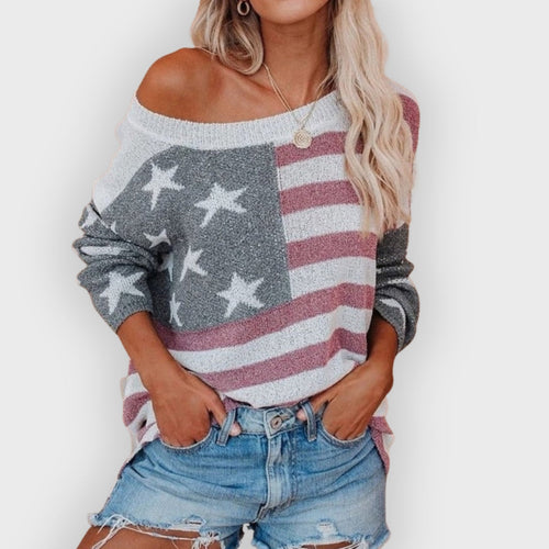 Drune | Sweatshirt Stern Streifen Design