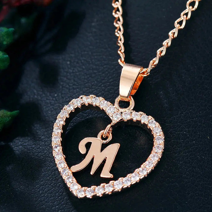 Drune | Buchstaben Zirkon Liebe Kette Schmuck Anhänger