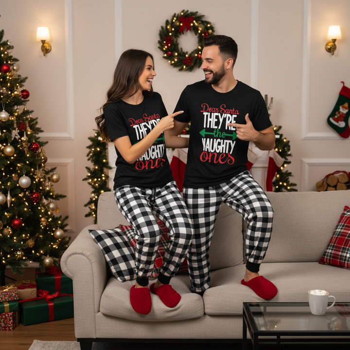 Drune | Lieber Weihnachtsmann, sie sind die Unartigen Paare Weihnachts-Pyjama Set