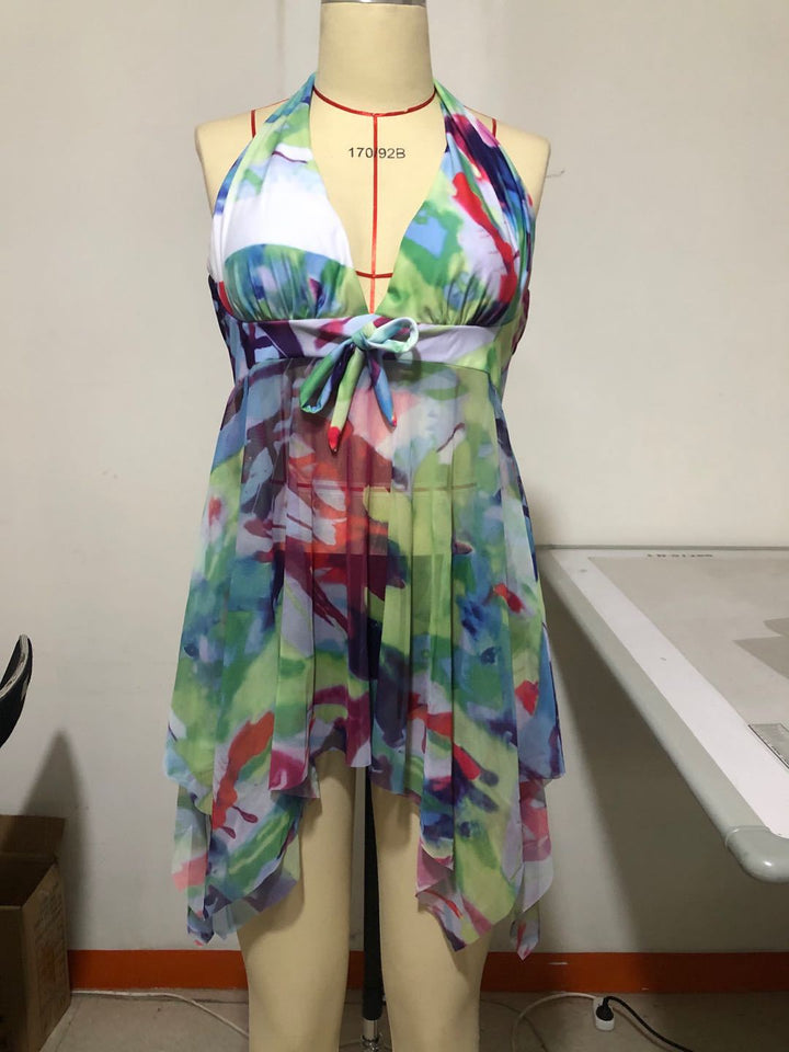 Damen Strandkleid mit floralem Design Drune