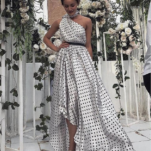 Damen elegantes Maxikleid mit tiefem Rückenausschnitt und Taillengürtel Drune