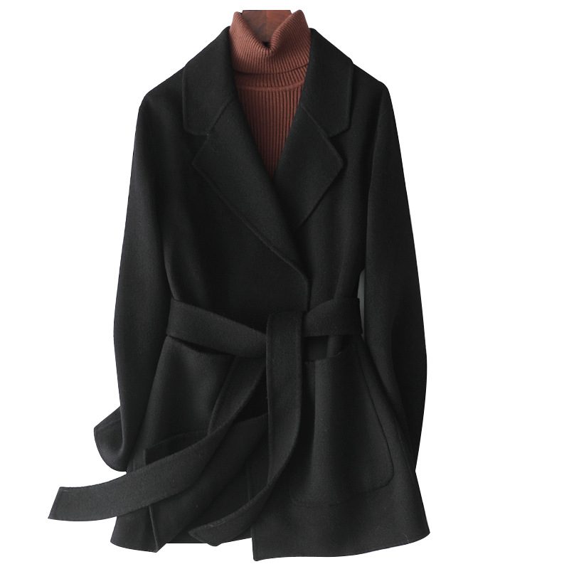 Drune | Wollmischung Mantel - Minimalistisches Wickeldesign - Mühelose Eleganz