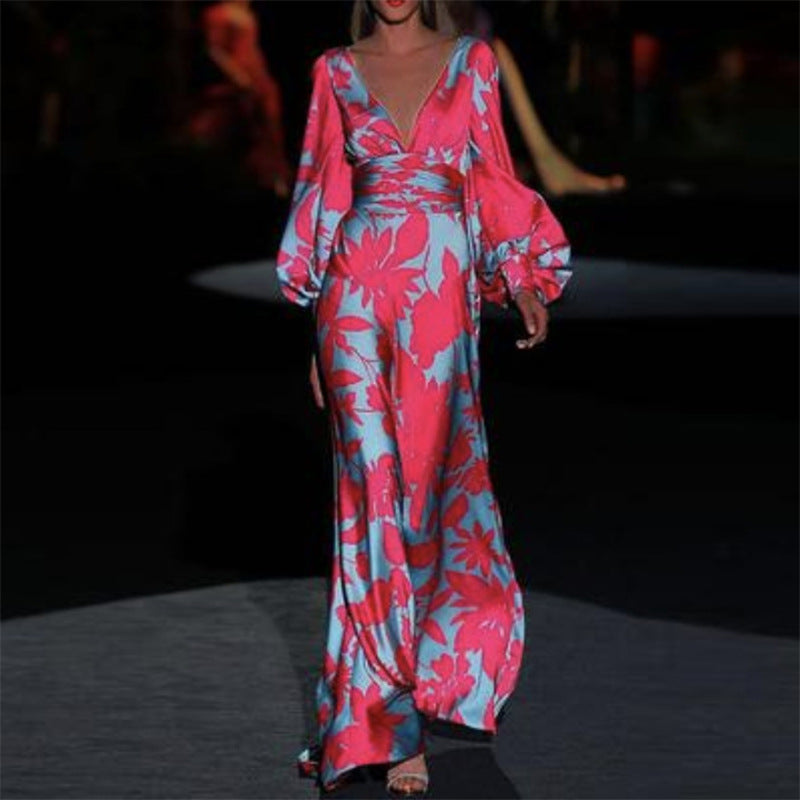 Leichtes Sommerkleid mit Blumenmuster und V-Ausschnitt für den Alltag | Drune