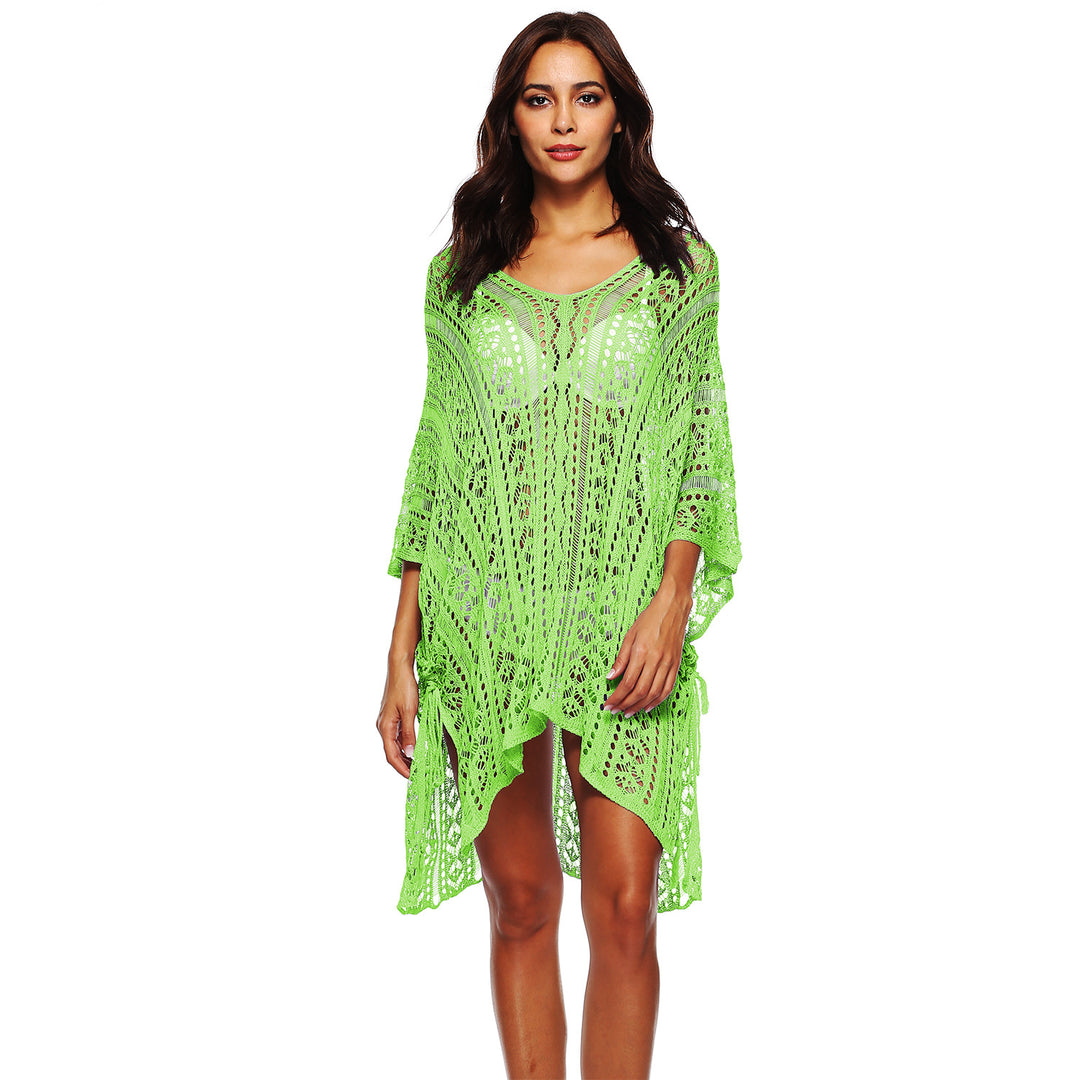 Damen lässiger Häkel-Kaftan mit stilvollem V-Ausschnitt Drune