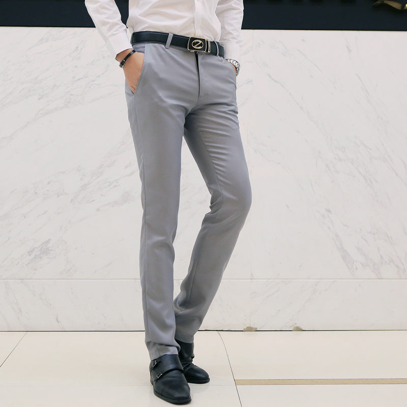 Herren nan moderne Slim-Chinohose mit leichtem Stretch, Bügelfalte und schmal zulaufendem Bein Drune