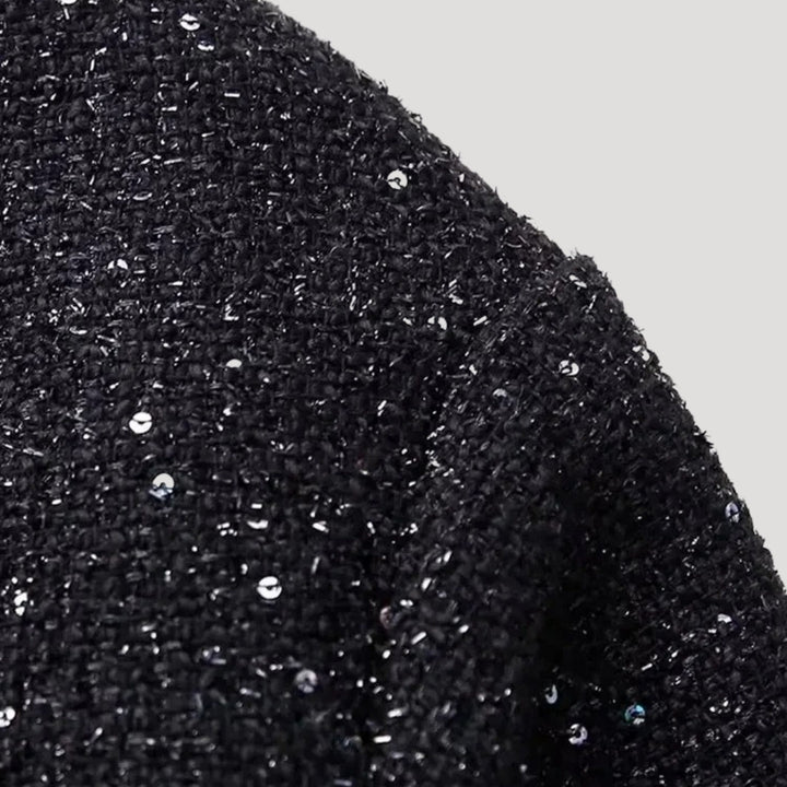 Drune | Damen Pailletten-Bomberjacke – Tweed-Stil