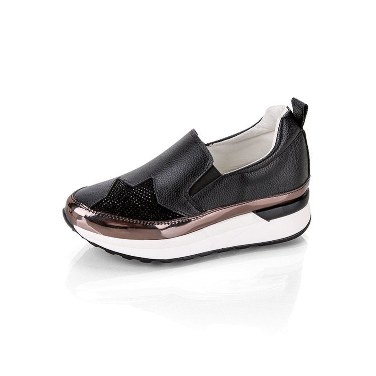 Damen Slip-On Sneakers mit glitzerndem Obermaterial und komfortabler Sohle Drune
