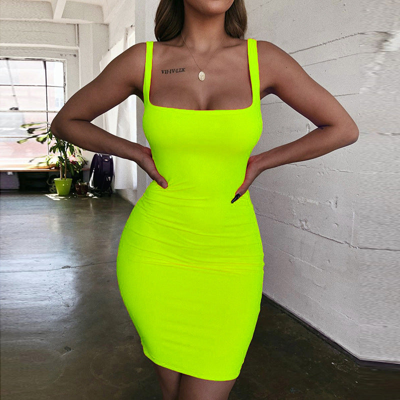 Damen Figurbetontes Minikleid mit quadratischem Ausschnitt Drune