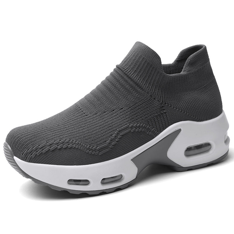 Unisex nan Slip-On Komfortsneaker mit elastischem Maschenkragen, stoßdämpfender Hohlkammer-Sohle und rutschfester Laufsohle Drune
