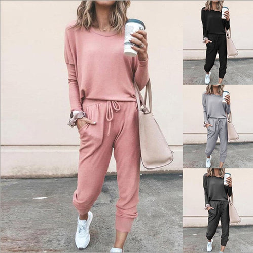 Damen Bequemer Jumpsuit mit modischem Rundhalsausschnitt und regulierbarem Bund Drune