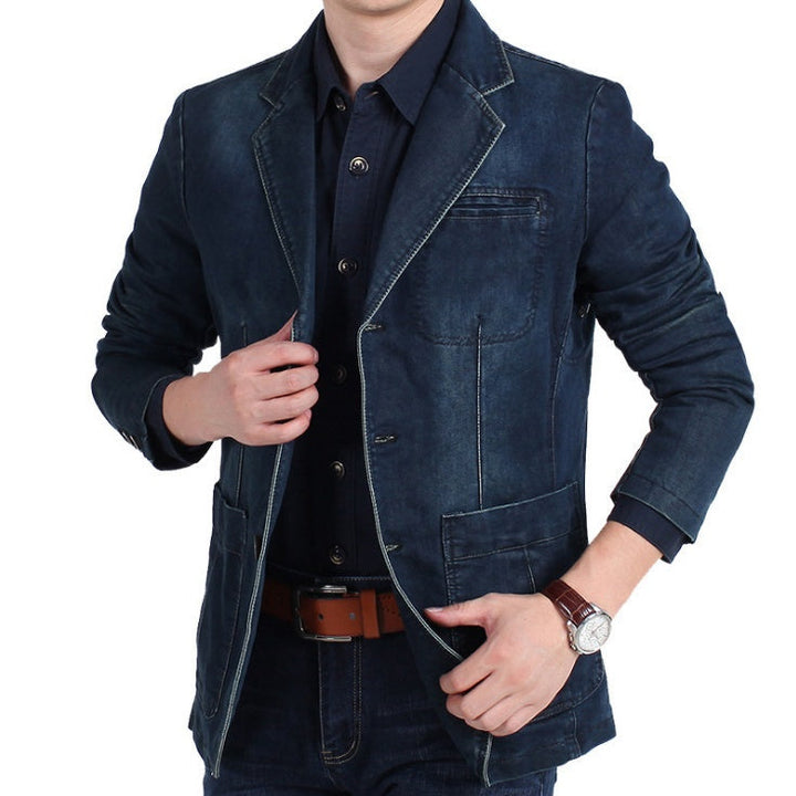 Drune | Herren Denim Baumwolle Blazerjacke