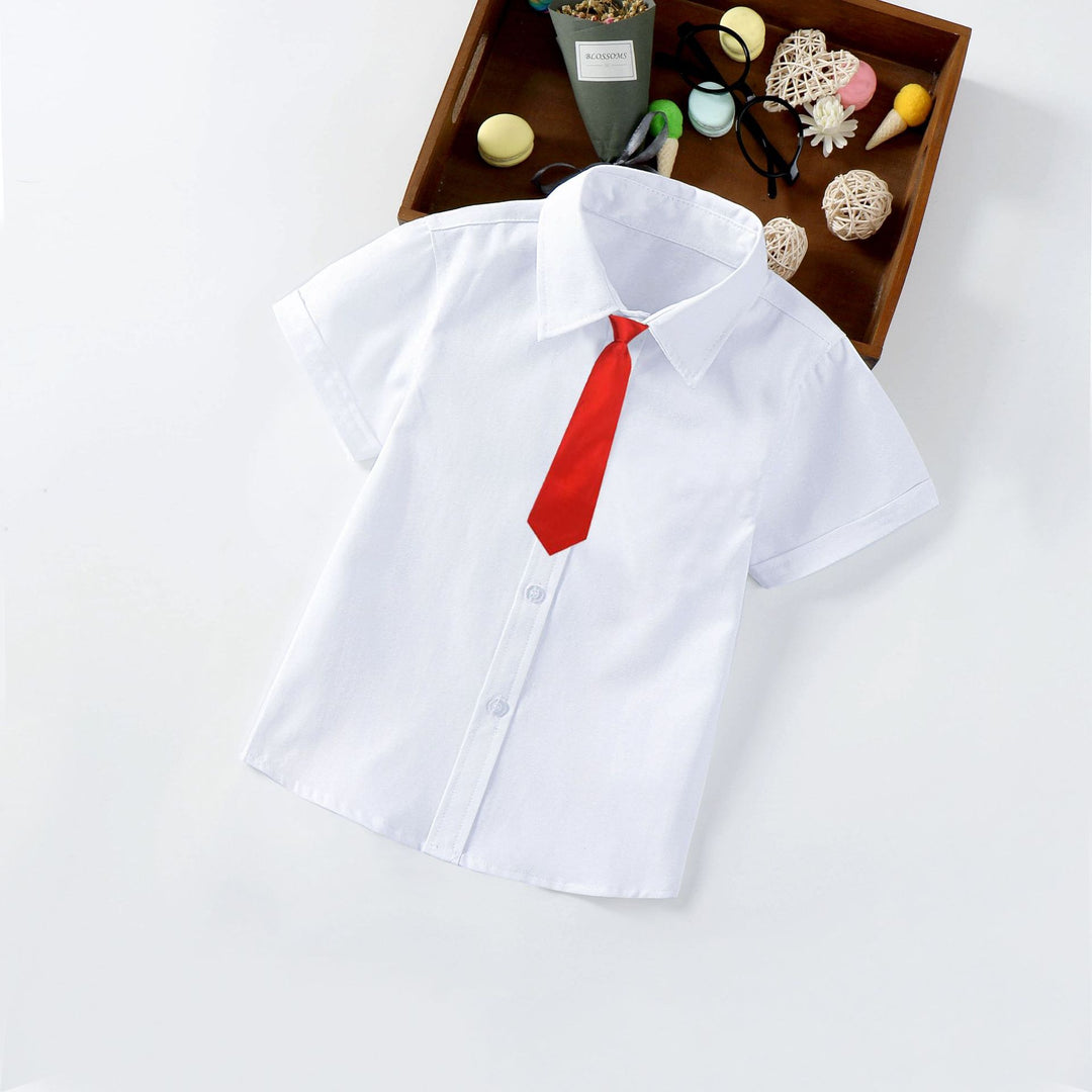 Kinder Kurzarmhemd mit Kragen und Krawatte Drune