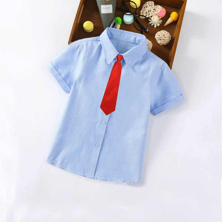 Kinder Kurzarmhemd mit Kragen und Krawatte Drune