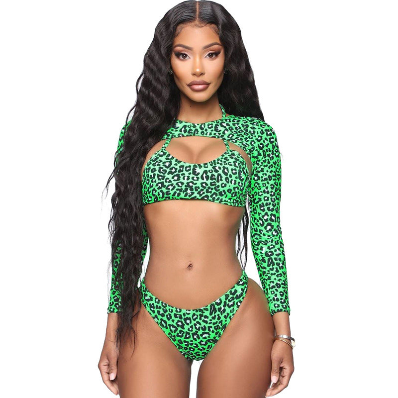 Damen Sportlicher Bikini mit langärmligem Design und modischem Cut-Out Drune